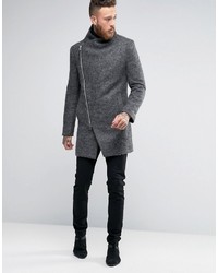 Серое длинное пальто от Religion