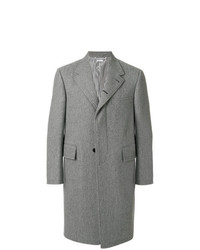 Серое длинное пальто от Thom Browne