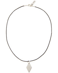 Серое кожаное колье