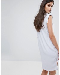 Серое кожаное платье от AllSaints