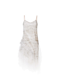 Серое кружевное платье-миди с украшением от Ermanno Scervino