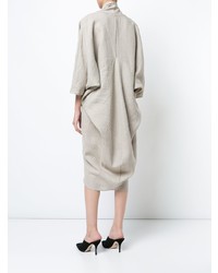 Серое льняное платье-миди от The Celect