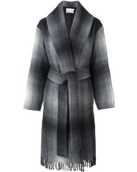 Женское серое пальто в клетку от Alexander Wang