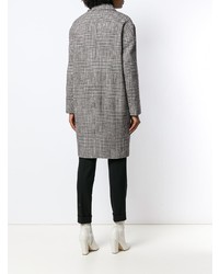 Женское серое пальто в клетку от Calvin Klein