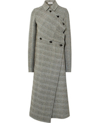 Женское серое пальто в клетку от Jil Sander