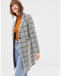 Женское серое пальто в клетку от New Look
