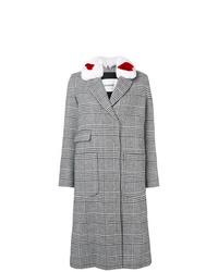 Женское серое пальто в шотландскую клетку от Ava Adore