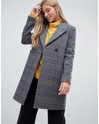 Женское серое пальто в шотландскую клетку от Forever New