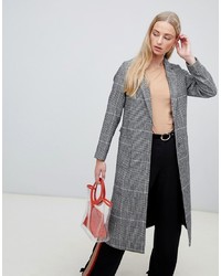 Женское серое пальто в шотландскую клетку от New Look