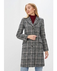 Женское серое пальто в шотландскую клетку от Ovelli