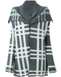 Женское серое пальто в шотландскую клетку от Woolrich