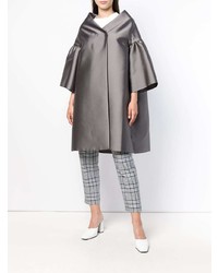 Серое пальто-накидка от Alberta Ferretti