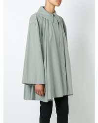 Серое пальто-накидка от Yves Saint Laurent Vintage