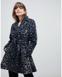 Женское серое пальто с леопардовым принтом от ASOS DESIGN