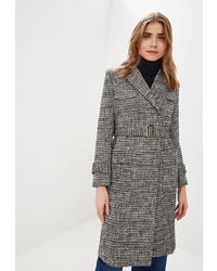 Женское серое пальто с принтом от Lusio