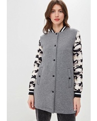 Женское серое пальто с принтом от O'stin