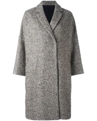 Женское серое пальто с узором "в ёлочку" от Brunello Cucinelli