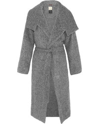 Женское серое пальто с узором "в ёлочку" от By Malene Birger