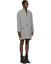 Женское серое пальто с узором "в ёлочку" от Etoile Isabel Marant