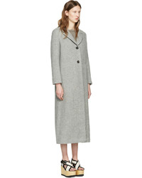 Женское серое пальто с узором "в ёлочку" от Isabel Marant