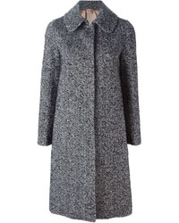 Женское серое пальто с узором "в ёлочку" от No.21