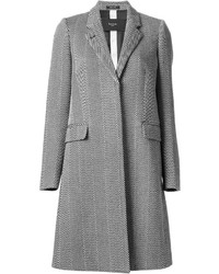 Женское серое пальто с узором "в ёлочку" от Paul Smith