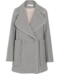 Женское серое пальто с узором "в ёлочку" от See by Chloe