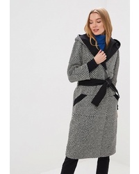 Женское серое пальто с узором "гусиные лапки" от DuckyStyle