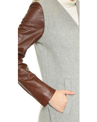 Женское серое пальто от Theory