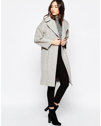 Женское серое пальто