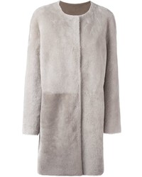 Женское серое пальто от Yves Salomon