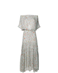 Серое платье-макси с цветочным принтом от Black Coral
