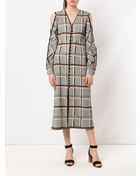Серое платье-миди в клетку от Framed