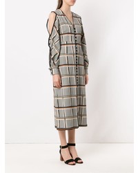 Серое платье-миди в клетку от Framed