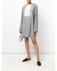 Серое платье прямого кроя от Lardini