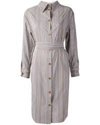 Серое платье-рубашка в вертикальную полоску от Vivienne Westwood