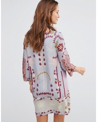 Серое платье с цветочным принтом от Lavand