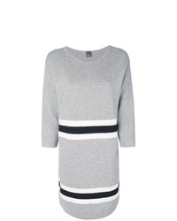 Серое платье-свитер в горизонтальную полоску от Lorena Antoniazzi
