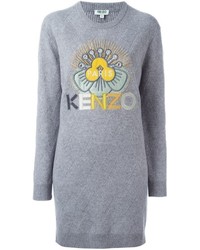 Серое платье-свитер от Kenzo