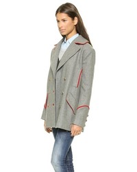 Женское серое полупальто