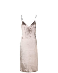 Серое сатиновое платье-комбинация от Rag & Bone