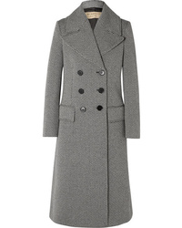 Женское серое твидовое пальто с узором "в ёлочку" от Burberry