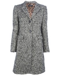 Женское серое твидовое пальто от Dolce & Gabbana