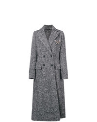 Женское серое твидовое пальто от Ermanno Scervino
