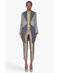 Женское серое твидовое пальто от Matthew Williamson