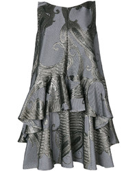 Серое шелковое платье от Talbot Runhof
