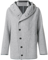 Мужское серое шерстяное пальто от Emporio Armani