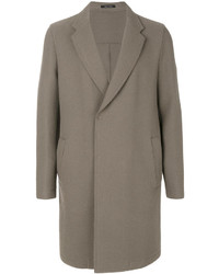 Мужское серое шерстяное пальто от Emporio Armani