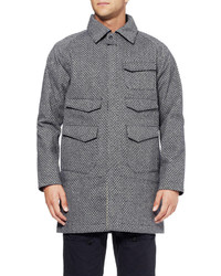 Мужское серое шерстяное пальто от White Mountaineering