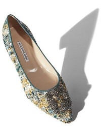 Серые балетки от Manolo Blahnik